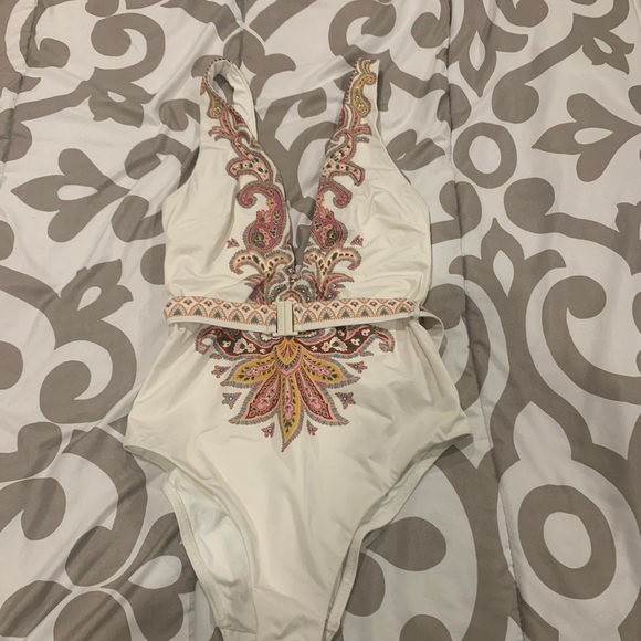 Zimmerman teddy belted plunge one piece bathing suit - size 1 - Picture 5 of 8